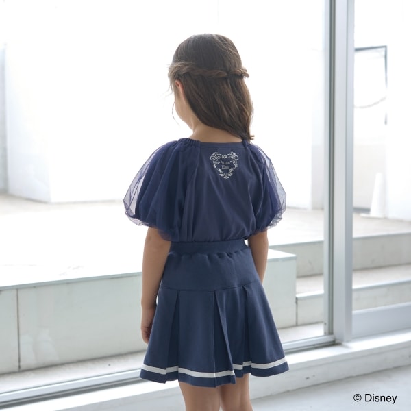 Japanese children's clothing Ly# mine x Disney seersucker sleeve top 100-140cm girls spring and summer TOPS 