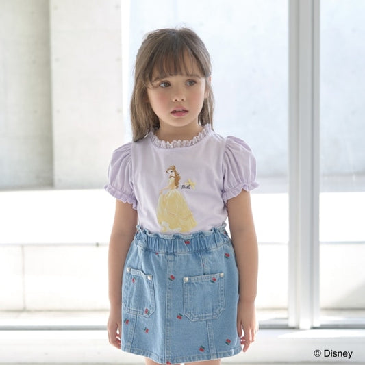 Japanese children's clothing Ly# mine x Disney puff sleeve top 100-140cm girls spring and summer TOPS 