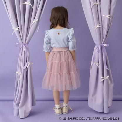 Japanese children's clothing Ly# mine x Sanrio small flying sleeve top 100-140cm girls spring and summer TOPS 
