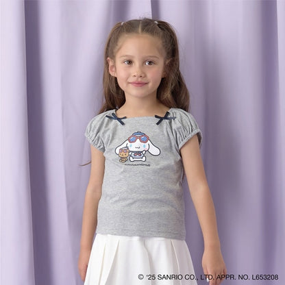 Japanese children's clothing Ly# mine x Sanrio puff sleeve top 100-140cm girls spring and summer TOPS 