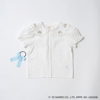 日本童裝 Ly# mine x Sanrio 泡泡袖襯衫上衣連髮繩 100-140cm 女童款 春夏季 TOPS