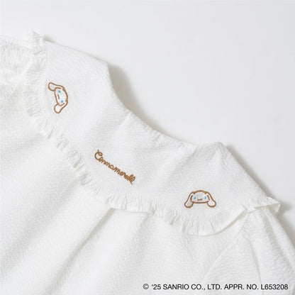 日本童裝 Ly# mine x Sanrio 泡泡袖襯衫上衣連髮繩 100-140cm 女童款 春夏季 TOPS