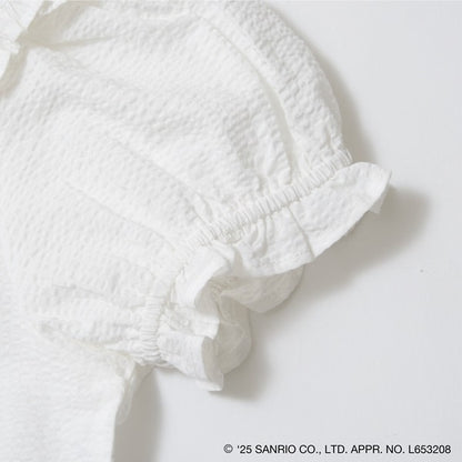日本童裝 Ly# mine x Sanrio 泡泡袖襯衫上衣連髮繩 100-140cm 女童款 春夏季 TOPS