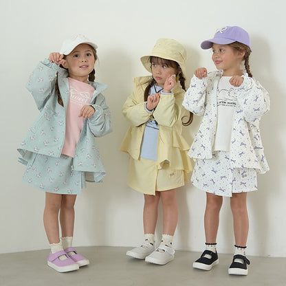 Japanese children's clothing Ly# mine waterproof series windbreaker with storage bag 100-150cm girls spring and summer OUTERWEAR 