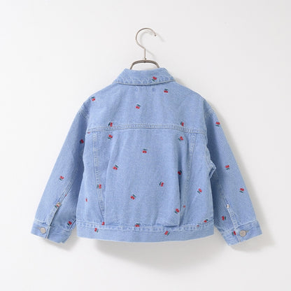 Japanese children's clothing Ly# mine embroidered denim jacket 100-150cm girls spring and summer OUTERWEAR 