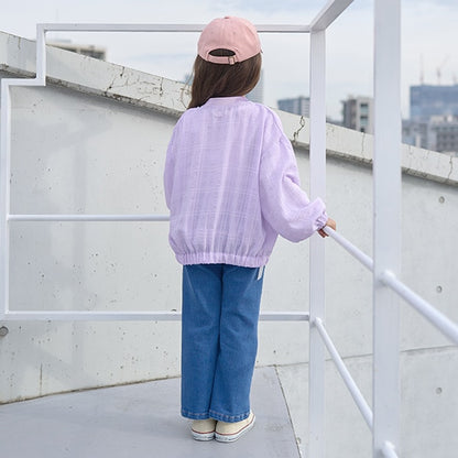 Japanese children's clothing Ly# mine thin edge refreshing cool jacket 100-150cm girls spring and summer outerwear 