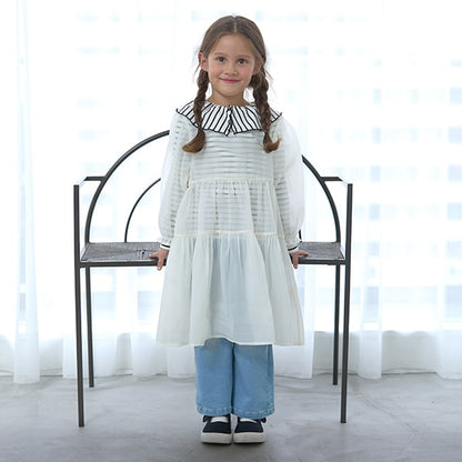 Japanese children's clothing Ly# mine transparent tulle dress 100-150cm girls spring and summer dresses 