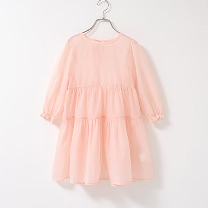 Japanese children's clothing Ly# mine transparent tulle dress 100-150cm girls spring and summer dresses 