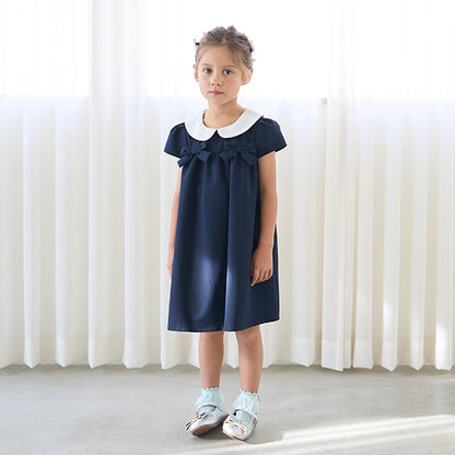 Japanese children's clothing Ly# mine bow dress 100-130cm girls spring and summer dresses for interviews/banquets/performances 