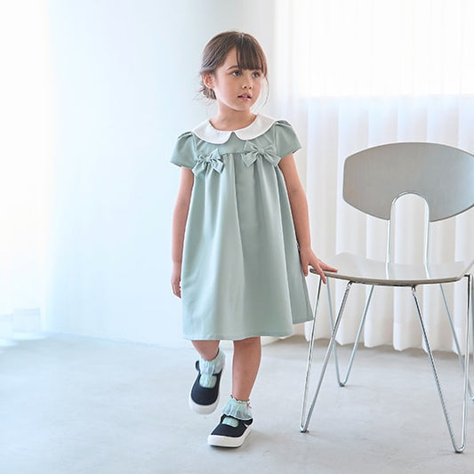 Japanese children's clothing Ly# mine bow dress 100-130cm girls spring and summer dresses for interviews/banquets/performances 