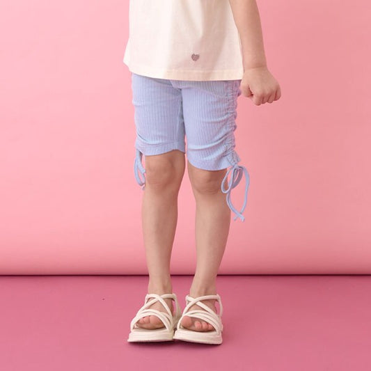Japanese children's clothing Ly# mine wrinkled drawstring leggings 100-150cm girls summer PANTS 