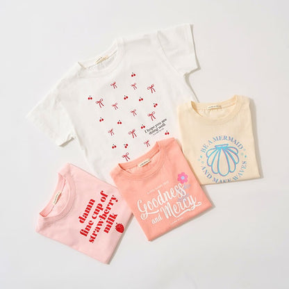 日本童裝 Ly# mine 印花短袖上衣 100-150cm 女童款 夏季 TOPS