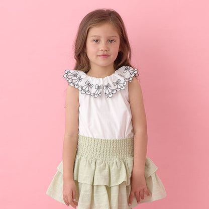 Japanese children's clothing Ly# mine cherry collar vest 100-150cm girls summer TOPS 