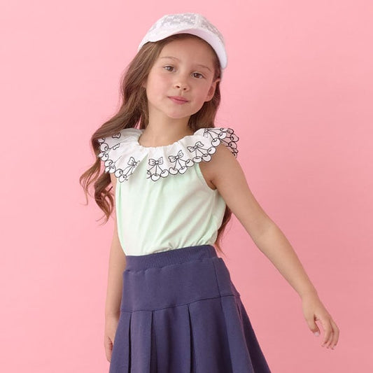 Japanese children's clothing Ly# mine cherry collar vest 100-150cm girls summer TOPS 