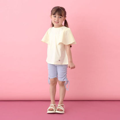 Japanese children's clothing Ly# mine 2Way double-sided lace sleeve top 100-150cm girls summer TOPS 