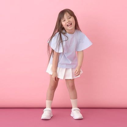 Japanese children's clothing Ly# mine 2Way double-sided lace sleeve top 100-150cm girls summer TOPS 