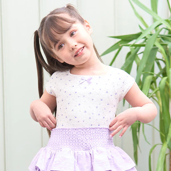 Japanese children's clothing Ly# mine floral top 100-150cm girls summer TOPS 