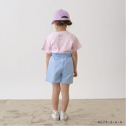 Japanese children's clothing Ly# mine x Crayon Shin-chan 3D White Short-sleeved Top 100-140cm Girls Summer TOPS 