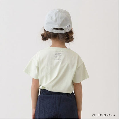 Japanese children's clothing Ly# mine x Crayon Shin-chan 3D White Short-sleeved Top 100-140cm Girls Summer TOPS 