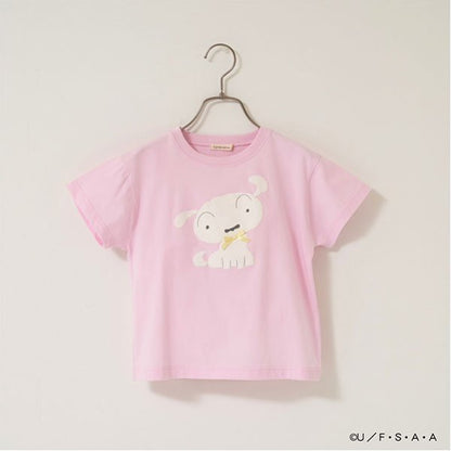 Japanese children's clothing Ly# mine x Crayon Shin-chan 3D White Short-sleeved Top 100-140cm Girls Summer TOPS 