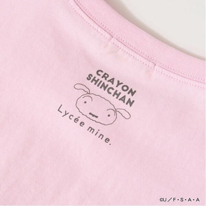 Japanese children's clothing Ly# mine x Crayon Shin-chan 3D White Short-sleeved Top 100-140cm Girls Summer TOPS 