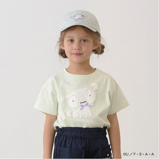 Japanese children's clothing Ly# mine x Crayon Shin-chan 3D White Short-sleeved Top 100-140cm Girls Summer TOPS 