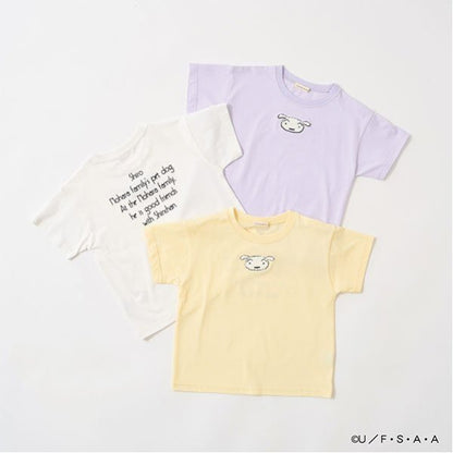 Japanese children's clothing Ly# mine x Crayon Shin-chan furry white short-sleeved top 100-140cm girls summer TOPS 
