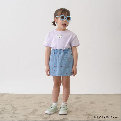Japanese children's clothing Ly# mine x Crayon Shin-chan furry white short-sleeved top 100-140cm girls summer TOPS 