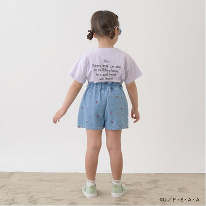 Japanese children's clothing Ly# mine x Crayon Shin-chan furry white short-sleeved top 100-140cm girls summer TOPS 