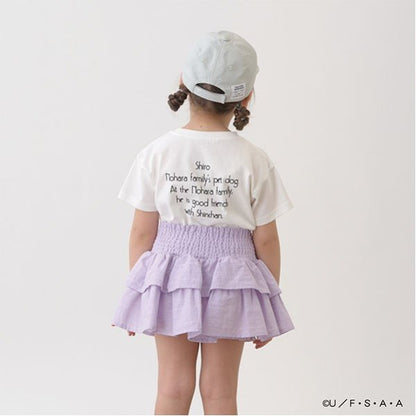 Japanese children's clothing Ly# mine x Crayon Shin-chan furry white short-sleeved top 100-140cm girls summer TOPS 