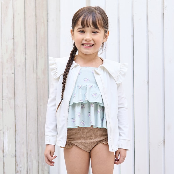 Japanese children's clothing Ly# mine UV protection swimsuit jacket 100-130cm girls summer swimsuit special edition [Japan pre-sale: mid-April 2025]
