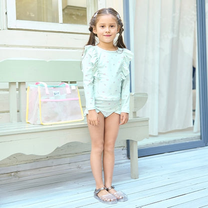 Japanese children's clothing Ly# mine UV protection swimsuit two-piece set 100-130cm girls summer swimsuit special edition [Japan pre-sale: mid-April 2025] 