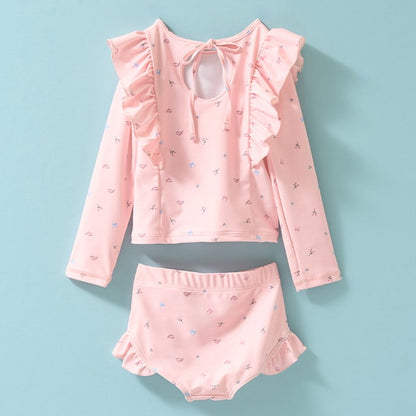 Japanese children's clothing Ly# mine UV protection swimsuit two-piece set 100-130cm girls summer swimsuit special edition [Japan pre-sale: mid-April 2025] 