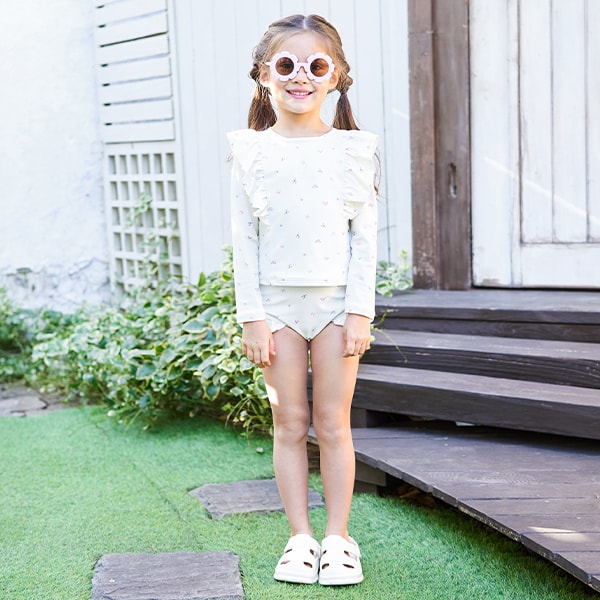 Japanese children's clothing Ly# mine UV protection swimsuit two-piece set 100-130cm girls summer swimsuit special edition [Japan pre-sale: mid-April 2025] 