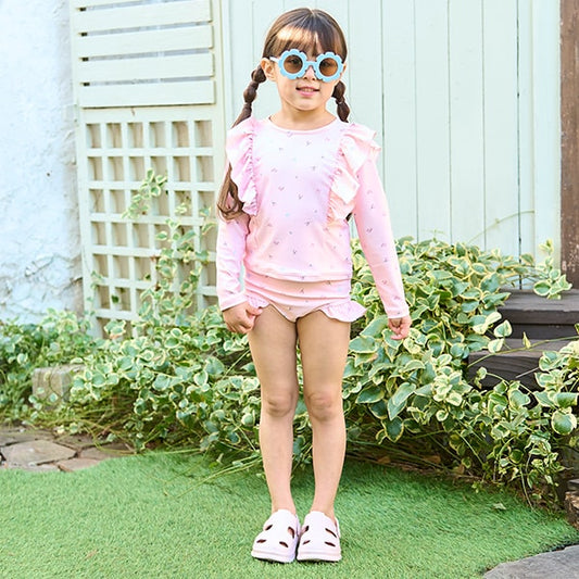Japanese children's clothing Ly# mine UV protection swimsuit two-piece set 100-130cm girls summer swimsuit special edition [Japan pre-sale: mid-April 2025] 