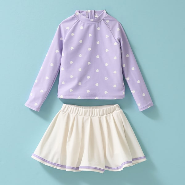 Japanese children's clothing Ly# mine UV protection swimsuit two-piece set 100-130cm girls summer swimsuit special edition [Japan pre-sale: mid-April 2025] 