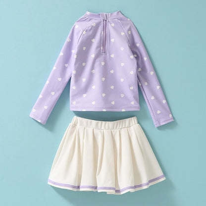 Japanese children's clothing Ly# mine UV protection swimsuit two-piece set 100-130cm girls summer swimsuit special edition [Japan pre-sale: mid-April 2025] 