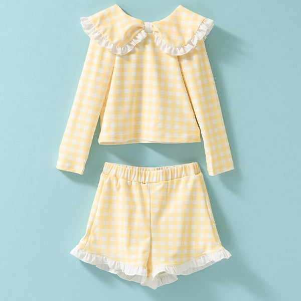 Japanese children's clothing Ly# mine UV protection swimsuit two-piece set 100-130cm girls summer swimsuit special edition [Japan pre-sale: mid-April 2025] 