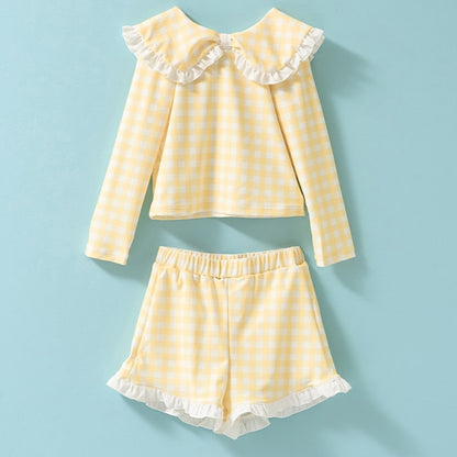 Japanese children's clothing Ly# mine UV protection swimsuit two-piece set 100-130cm girls summer swimsuit special edition [Japan pre-sale: mid-April 2025] 
