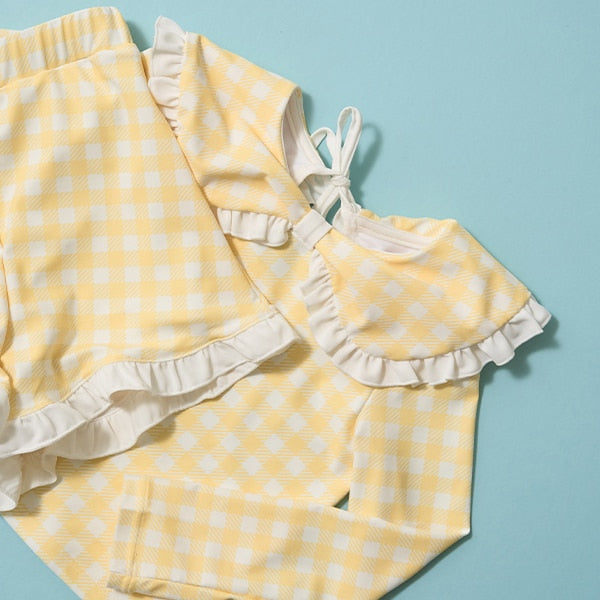 Japanese children's clothing Ly# mine UV protection swimsuit two-piece set 100-130cm girls summer swimsuit special edition [Japan pre-sale: mid-April 2025] 
