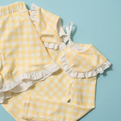 Japanese children's clothing Ly# mine UV protection swimsuit two-piece set 100-130cm girls summer swimsuit special edition [Japan pre-sale: mid-April 2025] 
