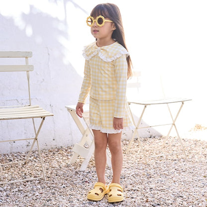 Japanese children's clothing Ly# mine UV protection swimsuit two-piece set 100-130cm girls summer swimsuit special edition [Japan pre-sale: mid-April 2025] 