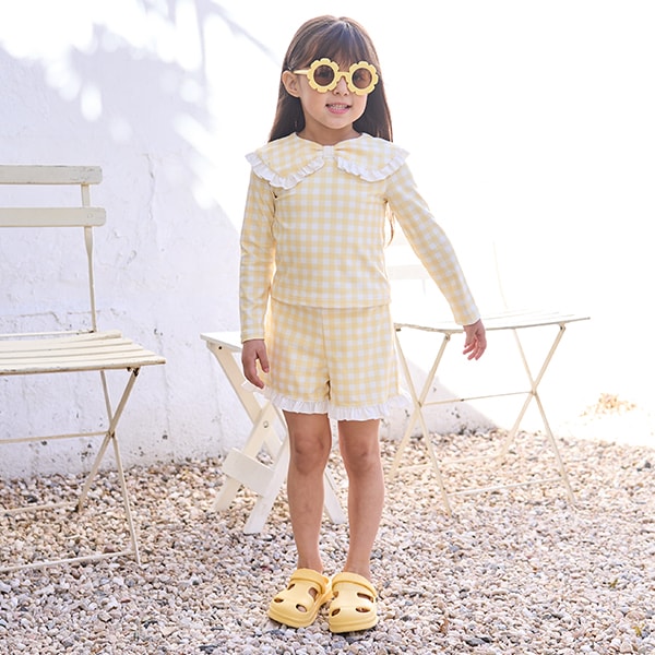 Japanese children's clothing Ly# mine UV protection swimsuit two-piece set 100-130cm girls summer swimsuit special edition [Japan pre-sale: mid-April 2025] 