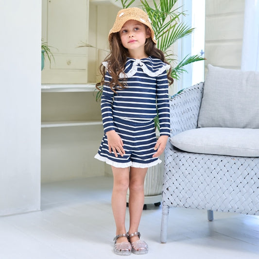 Japanese children's clothing Ly# mine UV protection swimsuit two-piece set 100-130cm girls summer swimsuit special edition [Japan pre-sale: mid-April 2025] 