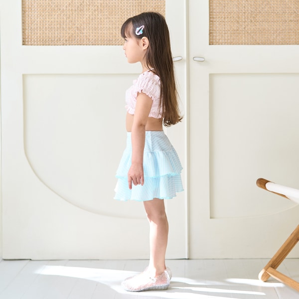 Japanese children's clothing Ly# mine UV protection swimsuit two-piece set 100-130cm girls summer swimsuit special edition [Japan pre-sale: mid-April 2025] 