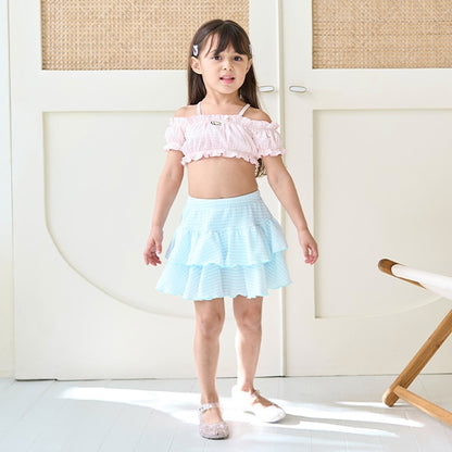 Japanese children's clothing Ly# mine UV protection swimsuit two-piece set 100-130cm girls summer swimsuit special edition [Japan pre-sale: mid-April 2025] 