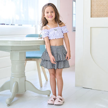 Japanese children's clothing Ly# mine UV protection swimsuit two-piece set 100-130cm girls summer swimsuit special edition [Japan pre-sale: mid-April 2025] 