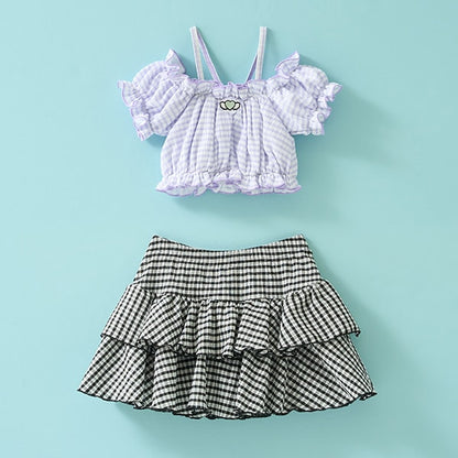 Japanese children's clothing Ly# mine UV protection swimsuit two-piece set 100-130cm girls summer swimsuit special edition [Japan pre-sale: mid-April 2025] 