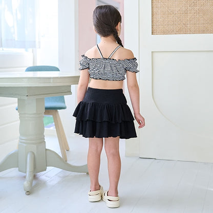 Japanese children's clothing Ly# mine UV protection swimsuit two-piece set 100-130cm girls summer swimsuit special edition [Japan pre-sale: mid-April 2025] 