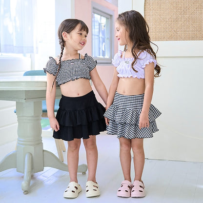 Japanese children's clothing Ly# mine UV protection swimsuit two-piece set 100-130cm girls summer swimsuit special edition [Japan pre-sale: mid-April 2025] 